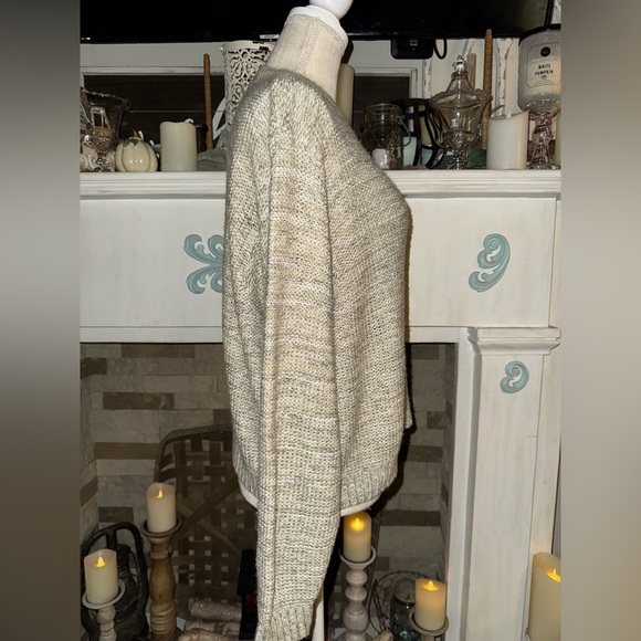 Susina Womens Sweater Size L Oatmeal Beige Long Sleeve Relaxed Pullover - Picture 2 of 6